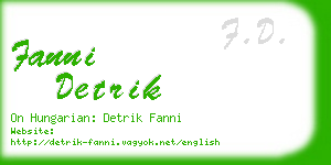 fanni detrik business card